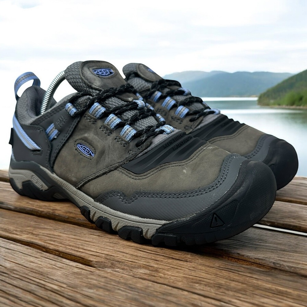 KEEN Women's‎ Size 10 Waterproof Hiking Trail Shoes Bellows Flex Gray Blue